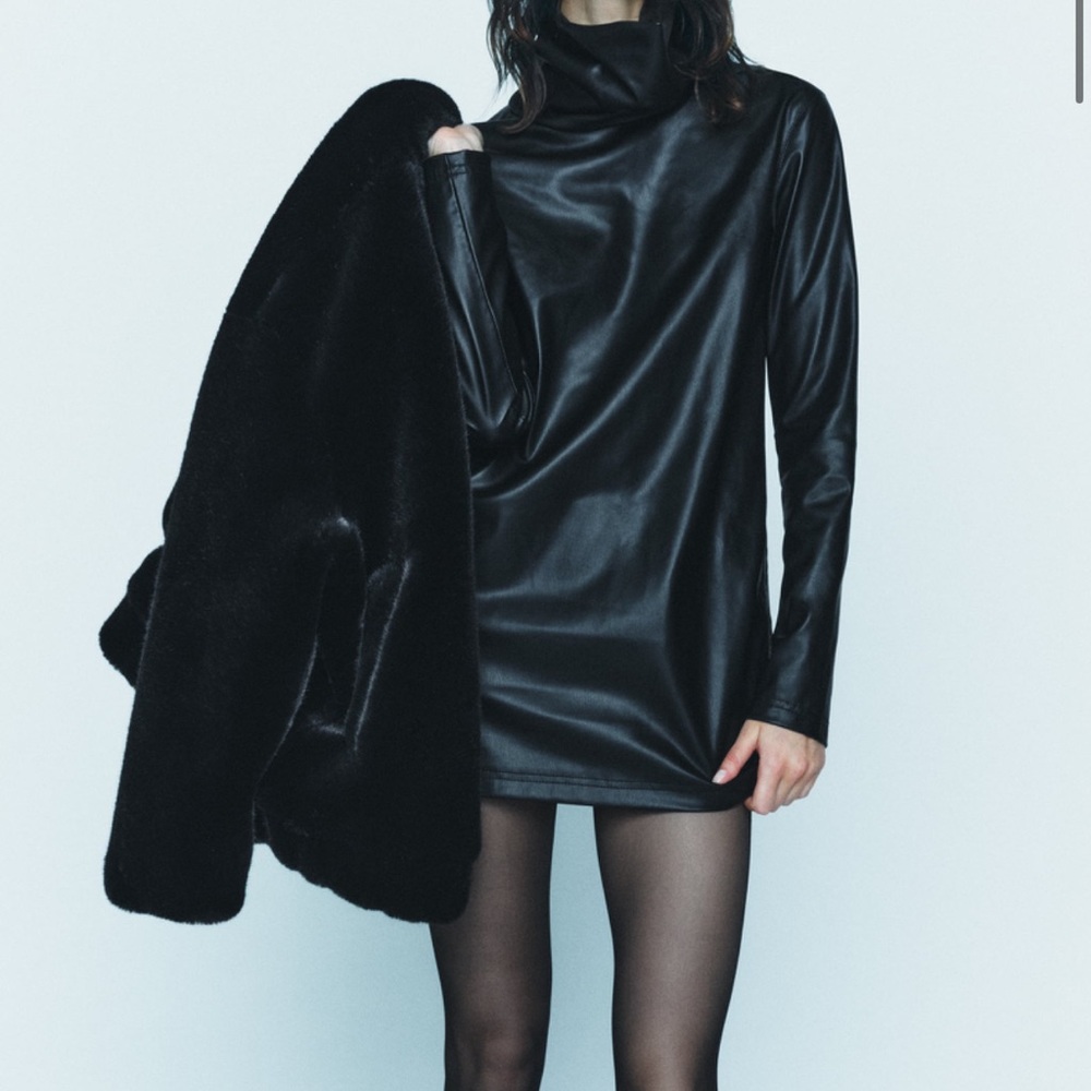 Zara faux leather mini dress xs